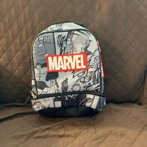 Marvel Lunch Bag Kid's Dual Compartment Insulated Reusable Drop Bottom Avengers